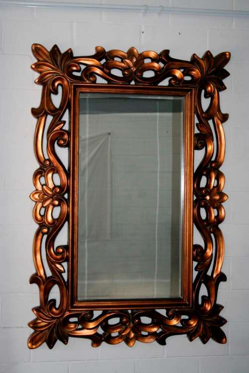 Incredibly stylish LARGE "antique gold" moulded bevelled glass wall mirror - 178cm x 119cm - RS17M
