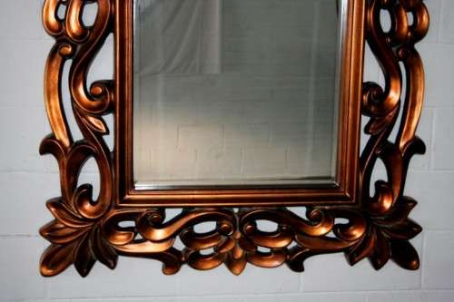 Incredibly stylish LARGE "antique gold" moulded bevelled glass wall mirror - 178cm x 119cm - RS17M