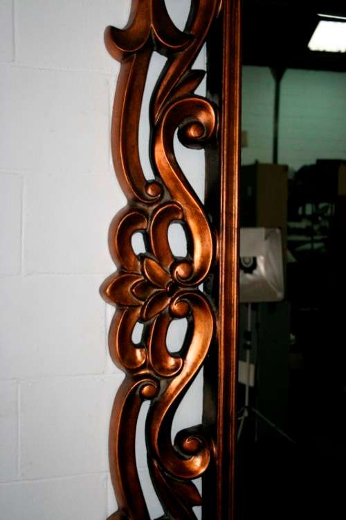 Incredibly stylish LARGE "antique gold" moulded bevelled glass wall mirror - 178cm x 119cm - RS17M