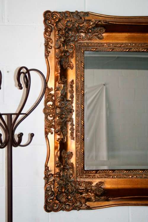 Superbly detailed huge (150cm x 89cm) ornately moulded bevelled glass dressing/ mantle mirror RS17M