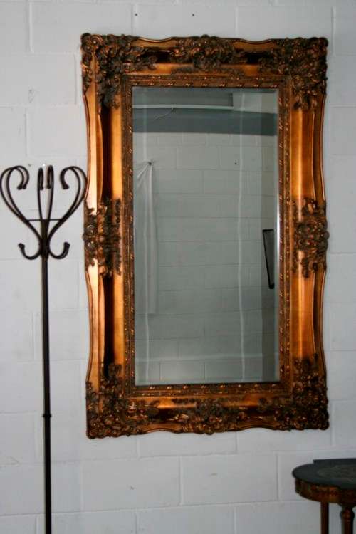 Superbly detailed huge (150cm x 89cm) ornately moulded bevelled glass dressing/ mantle mirror RS17M