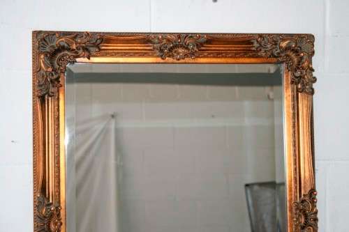 Awesome and stylish bevelled glass ornate gold gilded wooden framed wall mirror - RS17M