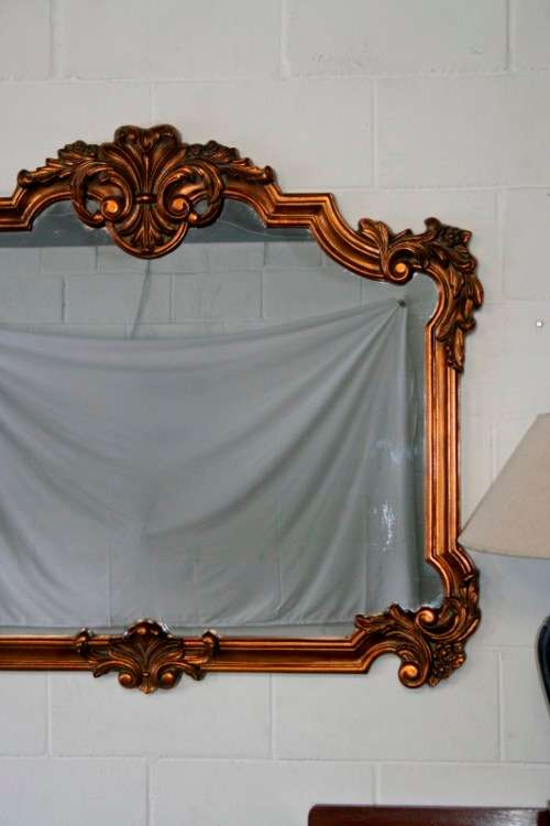 Beautifully styled large (117cm x 100cm) ornate antique gold moulded wall mirror = Stunning! - RS17M