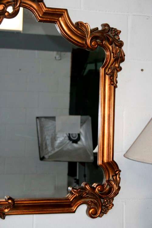 Beautifully styled large (117cm x 100cm) ornate antique gold moulded wall mirror = Stunning! - RS17M