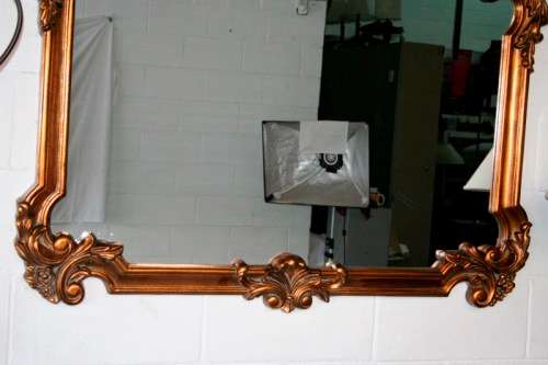 Beautifully styled large (117cm x 100cm) ornate antique gold moulded wall mirror = Stunning! - RS17M