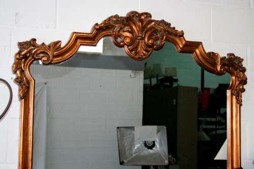 Beautifully styled large (117cm x 100cm) ornate antique gold moulded wall mirror = Stunning! - RS17M