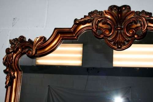 Beautifully styled large (117cm x 100cm) ornate antique gold moulded wall mirror = Stunning! - RS17M