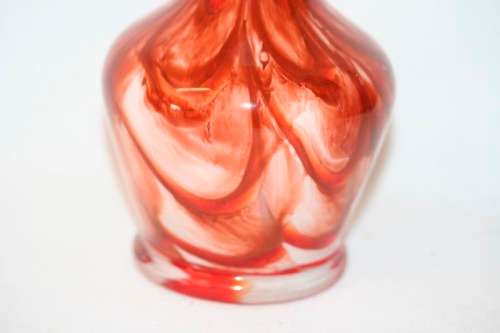 A stunning white and burnt orange "swirled" glass vase in excellent condition - RS17Sale