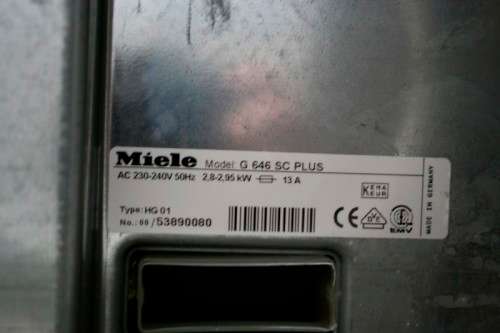An awesome German made "Miele" model G464SC Plus Turbothermic 12-setting dishwasher