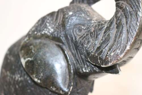 2 lovely African sandstone elephant carvings - perfect as themed display pieces - RS17Sale