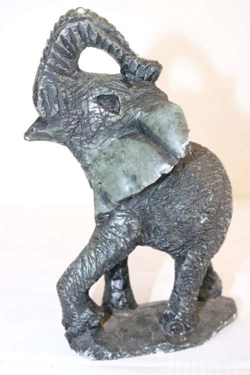 2 lovely African sandstone elephant carvings - perfect as themed display pieces - RS17Sale