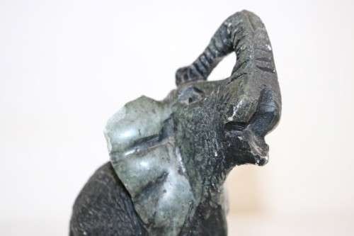 2 lovely African sandstone elephant carvings - perfect as themed display pieces - RS17Sale