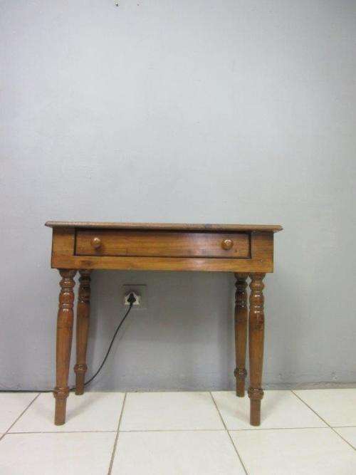 Two vintage solid Oregon console/ hallway tables with a single drawer each - price/ table