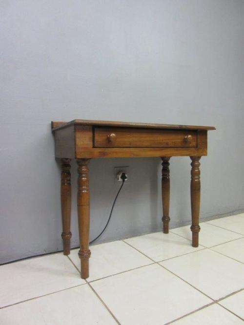 Two vintage solid Oregon console/ hallway tables with a single drawer each - price/ table