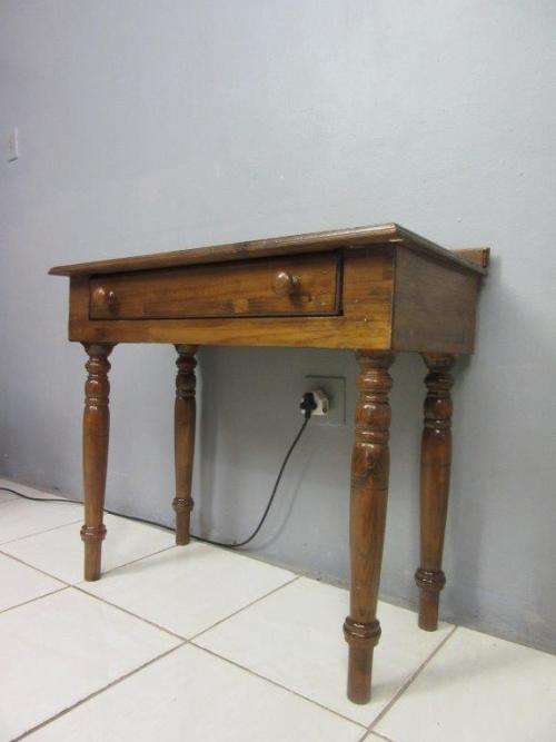 Two vintage solid Oregon console/ hallway tables with a single drawer each - price/ table