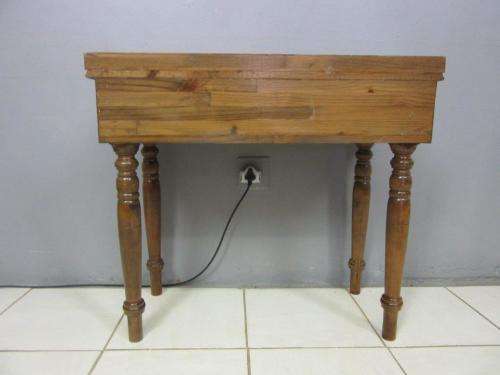 Two vintage solid Oregon console/ hallway tables with a single drawer each - price/ table