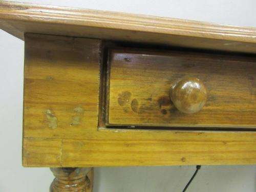 Two vintage solid Oregon console/ hallway tables with a single drawer each - price/ table
