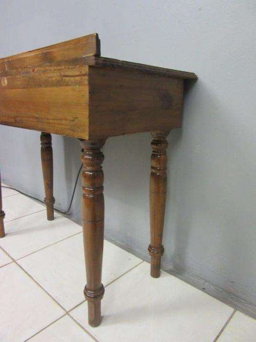 Two vintage solid Oregon console/ hallway tables with a single drawer each - price/ table