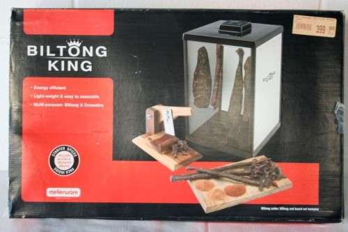 A wonderful Mellerware "Biltong King" home biltong maker in its original box w/ instruction booklet