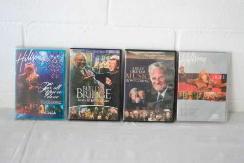 A massive collection of over 70x Religious and Evangelical music, education and sermon related DVD's