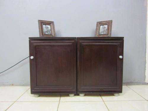 Two awesome and practical storage cabinet/ pedestals with space for storing linen, drinks, etc.