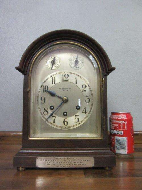 A superb antique (c.1930) Roy Cousin & Co (w/ a German Gustav Becker mechanism) mantle clock- RS17CL