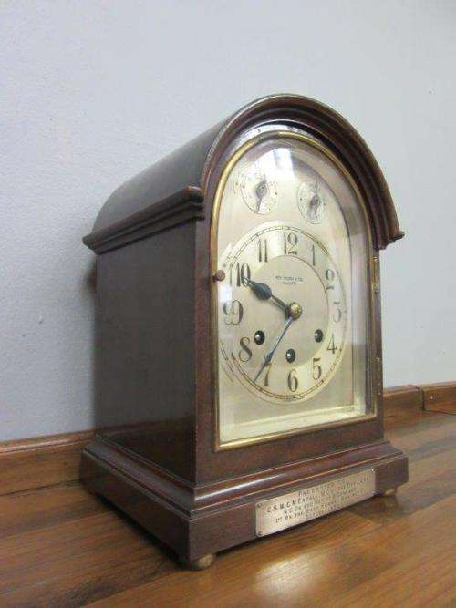 A superb antique (c.1930) Roy Cousin & Co (w/ a German Gustav Becker mechanism) mantle clock- RS17CL