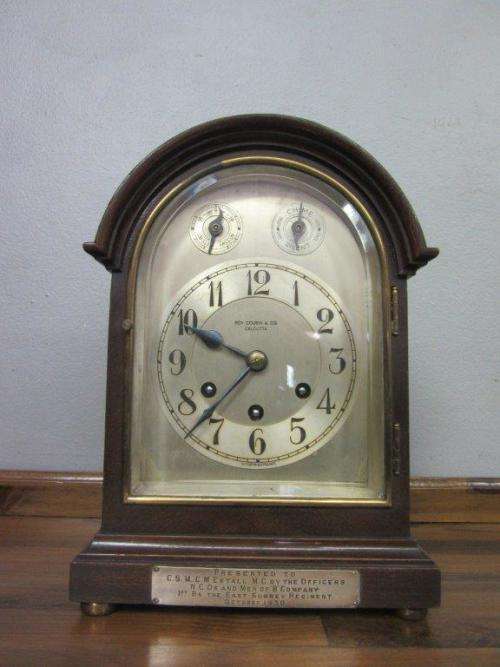 A superb antique (c.1930) Roy Cousin & Co (w/ a German Gustav Becker mechanism) mantle clock- RS17CL