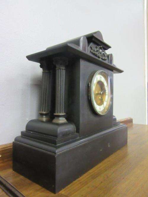 **RS17** A magnificent antique black marble Mappin & Webb "Paris" mechanical mantle clock