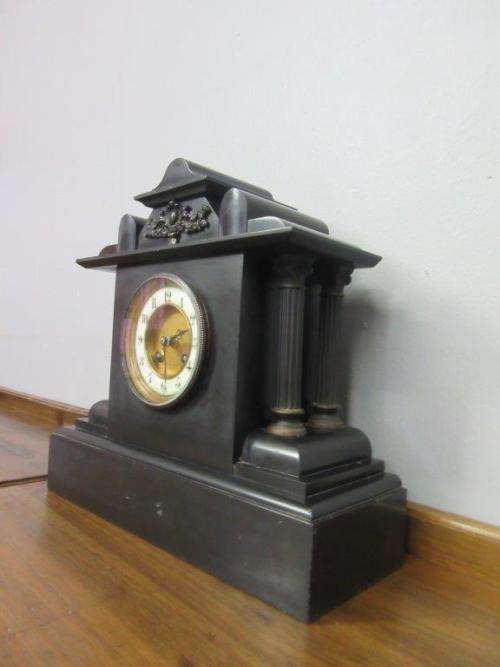 **RS17** A magnificent antique black marble Mappin & Webb "Paris" mechanical mantle clock