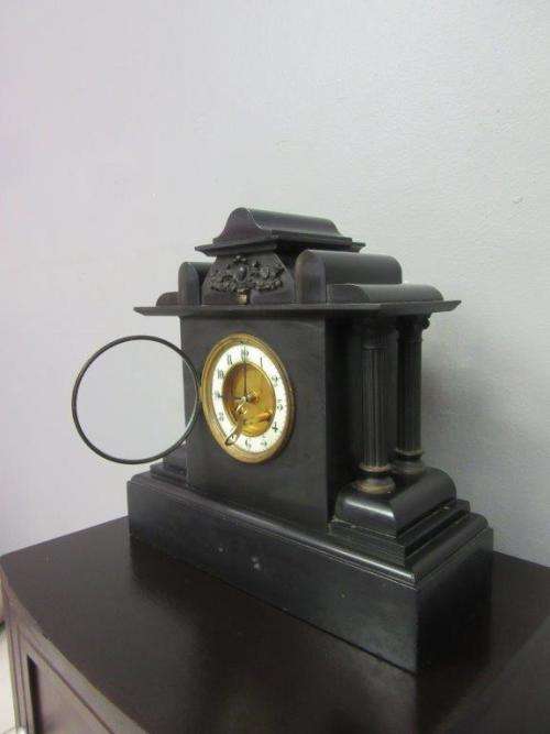 **RS17** A magnificent antique black marble Mappin & Webb "Paris" mechanical mantle clock