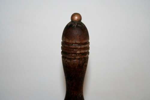 A gorgeous vintage (larger) solid brass hand bell/ school bell with a solid wooden handle