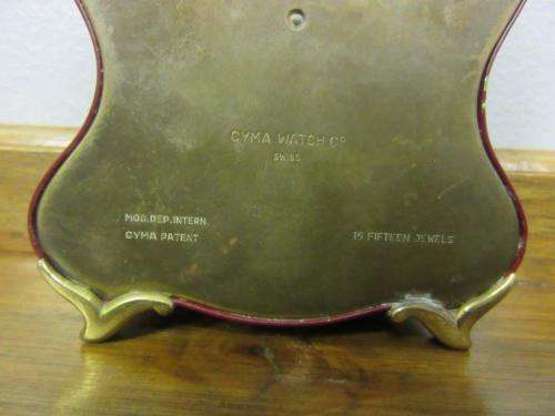 An amazing vintage Swiss made "Cyma Watch Co." 15-jewel mantle alarm clock - RS17CL