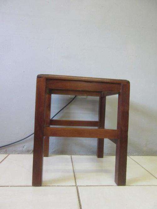 **RA17** A Stunning & well made vintage cognac oak riempie foot stool with leather riempies