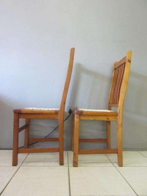 2x fabulous vintage solid wooden riempie dining room chairs, beautiful!! Price/chair