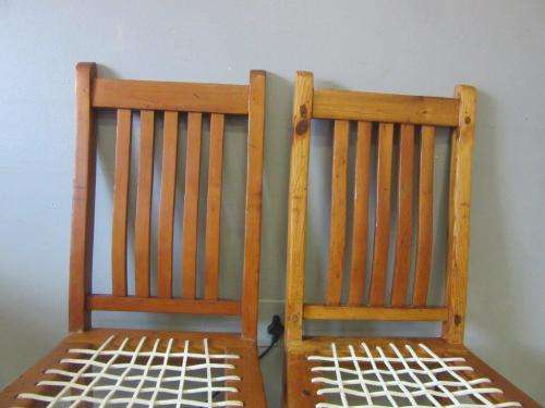 2x fabulous vintage solid wooden riempie dining room chairs, beautiful!! Price/chair