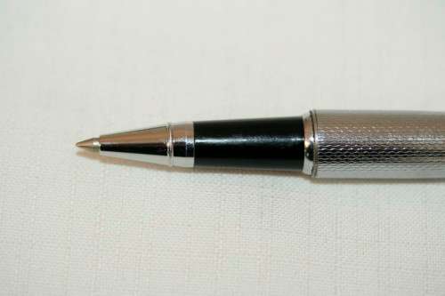 An awesome chromed original Balmain Paris "Barclays" branded ball point pen in great condition