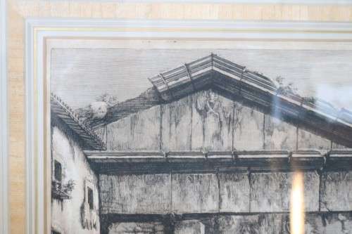 A wonderful large framed "Veduta dei Portici d'Ottavia" etching print in excellent condition