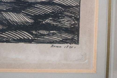A wonderful large framed "Veduta dei Portici d'Ottavia" etching print in excellent condition