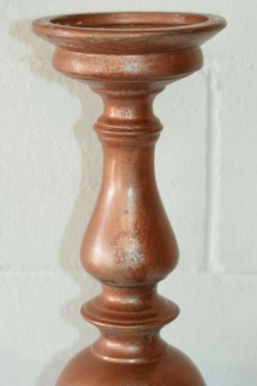 Fabulous (tall) moulded pedestal candle holder for large size candles with paint technique RS17Sale