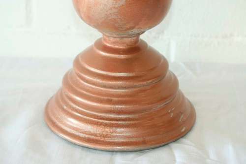 Fabulous (tall) moulded pedestal candle holder for large size candles with paint technique RS17Sale