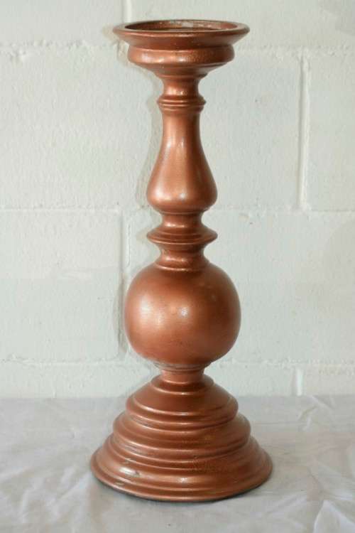 Fabulous (tall) moulded pedestal candle holder for large size candles with paint technique RS17Sale