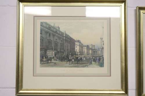 A pair of wonderful framed "The Horse Guards" and "View from Regent Street" prints - AAA