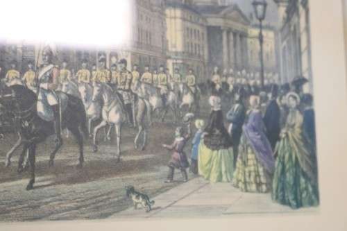 A pair of wonderful framed "The Horse Guards" and "View from Regent Street" prints - AAA