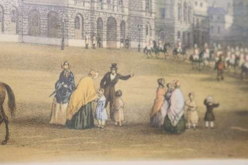 A pair of wonderful framed "The Horse Guards" and "View from Regent Street" prints - AAA
