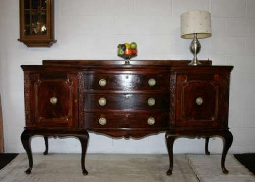 Stunning large vintage buffet/ server w/ three large drawers & ample storage space for dinnerware