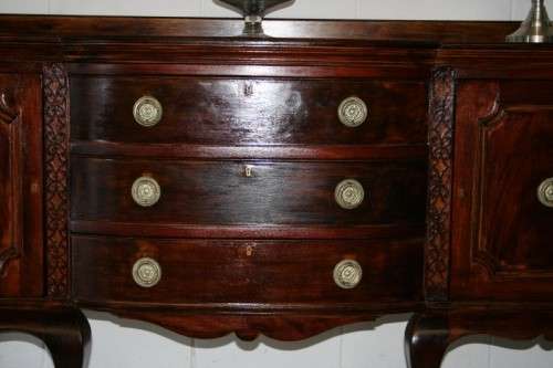 Stunning large vintage buffet/ server w/ three large drawers & ample storage space for dinnerware