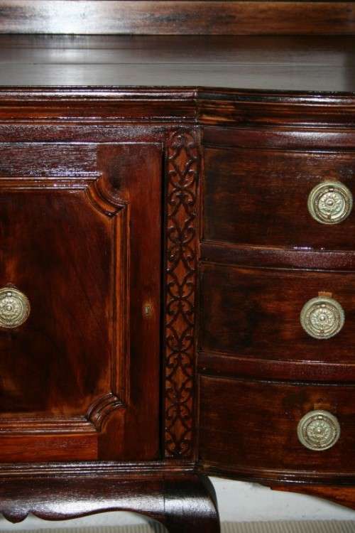 Stunning large vintage buffet/ server w/ three large drawers & ample storage space for dinnerware