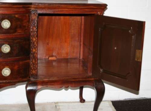 Stunning large vintage buffet/ server w/ three large drawers & ample storage space for dinnerware