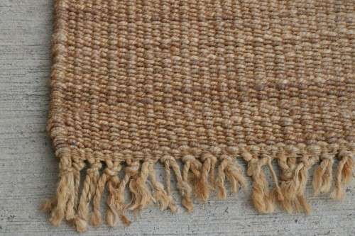 A fabulous large (3m x 2,9m) organic "Jute" natural fibre hand woven floor carpet